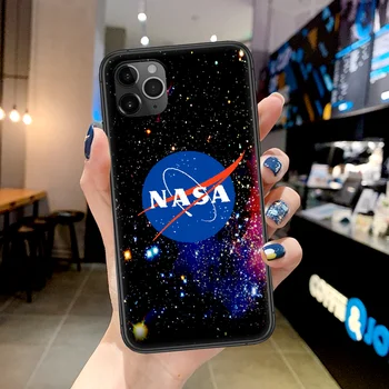 Kosmoso Dangaus NASAS Telefono dėklas Skirtas Iphone 4, 4s, 5 5S SE 5C 6 6S 7 8 Plus X XS XR 11 12 Mini Pro Max 2020 juodas Bamperis 3D Padengti Tendencija