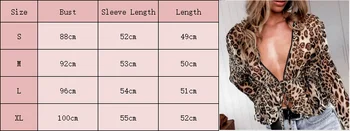 Meihuida Moterų Leopard Viršūnes Mados Ponios ilgomis Rankovėmis Marškinėliai Atsitiktinis Giliai V Kaklo Laisvi Marškinėliai Slim Drabužių S-XL