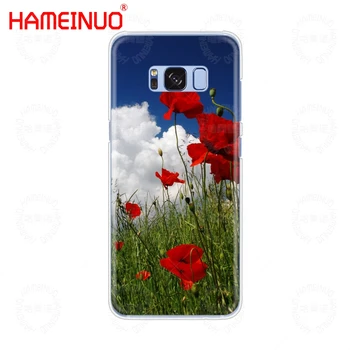 HAMEINUO Raudonos Aguonos Ant Juodo Stiliaus mobilusis telefonas case cover for Samsung Galaxy S9 S7 krašto PLIUS S8 S6 S5 S4 S3 MINI