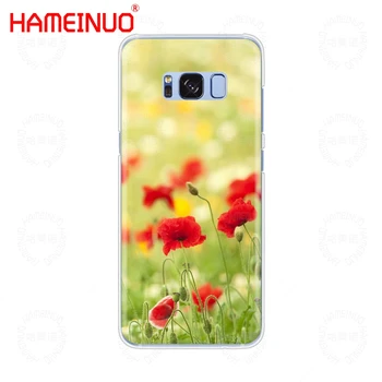 HAMEINUO Raudonos Aguonos Ant Juodo Stiliaus mobilusis telefonas case cover for Samsung Galaxy S9 S7 krašto PLIUS S8 S6 S5 S4 S3 MINI