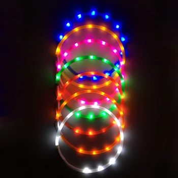 LED Augintinių, Šunų, Kačių Šviesos Žiedai Įkrovimo Mirksi Naktį Šunų Antkakliai USB Šviesos Apykaklės Augintinio Kaklo Apdaila Spindinčią Tamsoje