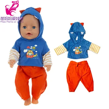 43cm Baby Doll Hoody Džemperis Nustatyti 18 Colių Amerikos Og Mergina Lėlės, Kostiumai Mergaitėms Žaisti Žaislas, Lėlė Vilki