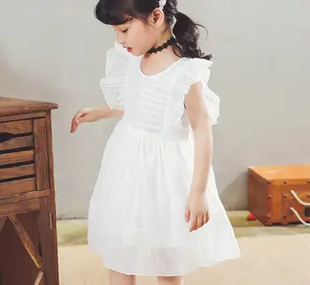 Cultiseed Baby Vaikų Vasaros Suknelė Mergina Korėjos Lankas, Kamuolys Suknelė Princesė Šalis Suknelė Vaikams, Studentams, Rankovių Balta Mielas Suknelės