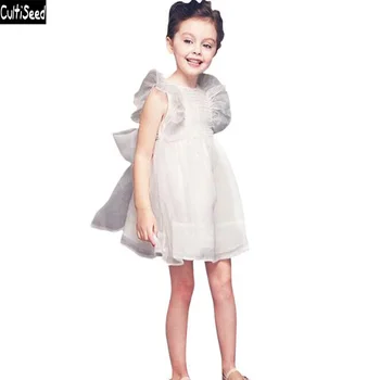 Cultiseed Baby Vaikų Vasaros Suknelė Mergina Korėjos Lankas, Kamuolys Suknelė Princesė Šalis Suknelė Vaikams, Studentams, Rankovių Balta Mielas Suknelės