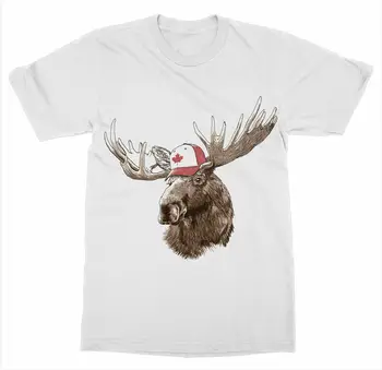 Vyriškų drabužių Dizainas, Kanada Briedis Atspausdintas T-Shirt Kanada Vasaros Dieną Medvilnės trumpomis Rankovėmis O-Kaklo Unisex Marškinėliai Naujas S-3XL