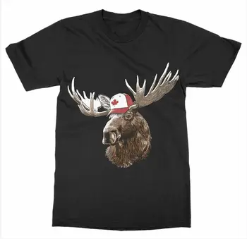 Vyriškų drabužių Dizainas, Kanada Briedis Atspausdintas T-Shirt Kanada Vasaros Dieną Medvilnės trumpomis Rankovėmis O-Kaklo Unisex Marškinėliai Naujas S-3XL