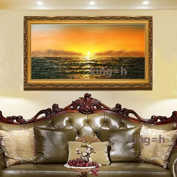 Rankomis dažyti sunset beach aliejaus tapybai jūros sienų apdaila dažymas kraštovaizdžio tapybos drobės fojė sofa