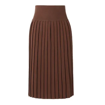 2020 m. rudens ir žiemos klostuotas sijonas naujas sijonas lieknėjimo laukinių žiemos sijonas aukštu juosmeniu klostuotas sijonas mezgimo