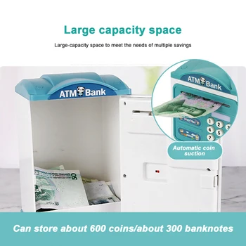 Elektroninių Piggy Bank ATM Slaptažodį taupyklė Pinigų Monetų Taupymo Dėžutė BANKOMATŲ Banko seifo Automatinė Indėlių Banknotų Dovana
