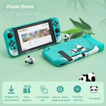 Nintendo Jungiklis Atveju Shell Šilko Koja Panda Apsaugos Priedai Vandeniui Pirštų Atspaudų Įrodymas, Dėmėms Atsparus Hard Cover