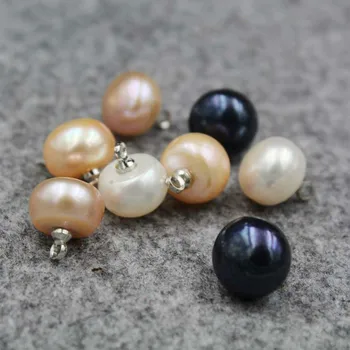 Aukštos kokybės Natūralių Perlų Mygtukai 9.5-10 mm Apvalaus strypo mygtukai marškinėliai cardigan drabužio puošmena 