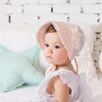 Rudenį Naujagimiui Kepurė Mergaitėms Mielas Nėrinių Skrybėlės Princesė Medvilnės Vaikai Mergina Kepurės Vaikų Nėrimo Modelis Kūdikių Skrybėlės