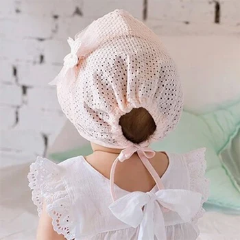 Rudenį Naujagimiui Kepurė Mergaitėms Mielas Nėrinių Skrybėlės Princesė Medvilnės Vaikai Mergina Kepurės Vaikų Nėrimo Modelis Kūdikių Skrybėlės