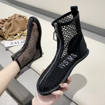 Korėjos versija 2020 metų vasaros mados žvejyba net tuščiaviduriai plokščiadugnis trumpas priekinis užtrauktukas moterų batai, sandalai