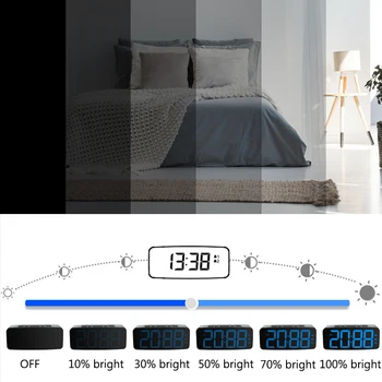 LED Silent Elektroninis Skaitmeninis Apšvietimas Žadintuvas Darbalaukio Atidėjimo Funkcija Miegamajame Papuošti USB Mokestis daugelio Ekranas