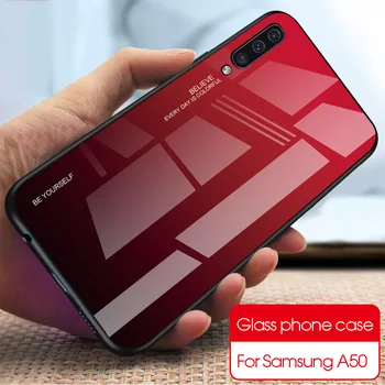 Grūdintas Stiklas Case For Samsung Galaxy A60 A70 A80 A10 A20 A20E A30 S A40 A50 A50S A5 A7 2017 Telefono Dangtelį M10 M20 M30 TPU Bamperis