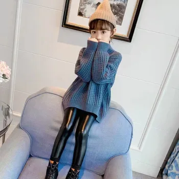 4-10 metų mergina megzti Megztinis, striukė tirštėti šiltas rudens žiemos naujų korėjos versija ilgomis rankovėmis megztinis kokybės vaikų drabužiai