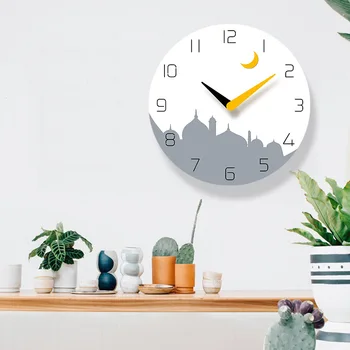 Kūrybos Akrilo Sieninis Laikrodis Paprasta Pilis Modelis Išjungti Sieninis Laikrodis Tinka Kambarį Biuras
