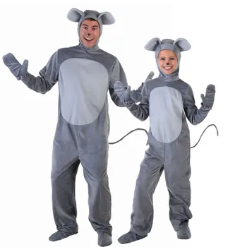Irek cosplay Helovinas kostiumas šalis suaugusių vaikų animacinių filmų drabužių gyvūnų mielas pilkos pelės kostiumu