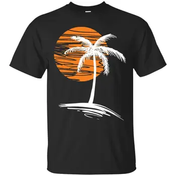 Saulėlydžio Palmių - Aplenkti Synthwave Naujas Retro Banga T-Shirt - Black, karinio jūrų Laivyno T-Shirt Cool Atsitiktinis pasididžiavimas marškinėliai vyrams Unisex Mados