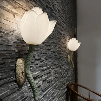 Kinijos Kūrybos LED Siena Šviesos Miegamojo Lovos Kambarį Eilėje Koridoriaus Sienos Lempa, Kavinė, Baras, Restoranas, Viešbutis Lotus Sconce Lempos