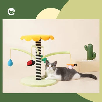 Katė Laipiojimo Rėmas su Hanging Ball Žaislai Daugiafunkcį Katė Braižymo Medžio Vyriais Kolonėlės Šokinėja Platforma Kačiukas Žaislų Namai