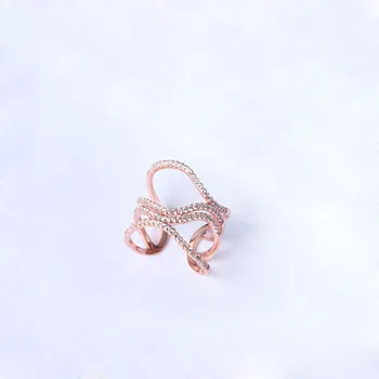 KL339 925 Sterlingas Sidabro Sužadėtuvių Žiedai Moterų Madinga Geometrinis Rose Aukso Žiedai Moterų Žiedas Mados Dovanos