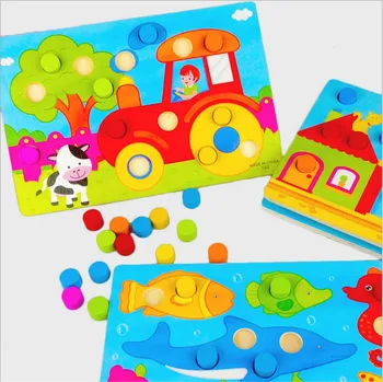 Medinis, Spalvingas Pažinimo Valdybos Montessori Švietimo Žaislai Vaikams, Žaislas, Dėlionės Vaikai Ankstyvojo Mokymosi Spalva Match Žaidimą