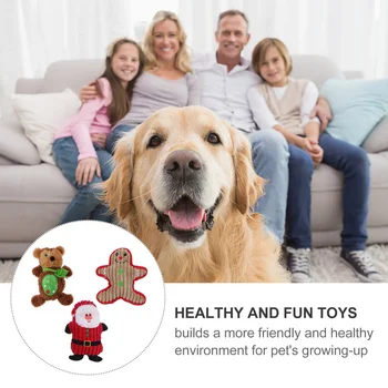 3pcs Pliušinis Patvarus Kalėdų Šunį Kramtyti Žaislus Šunų Įkandimo Žaislų Cypimas Žaislas Šuo naminių Gyvūnėlių Šuniuką