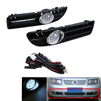 Automobilio LED Foglamp Priekinės Grotelės, Skirtas VW Bora Jetta MK4 1999-2007 1 Pora