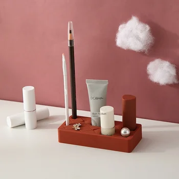 Anti-slydimo (anti-scratch silikono lūpų stalčiuko darbalaukio saugojimo kosmetika talpinimo antakių pieštukas lūpų blizgesys multi-tinklelis