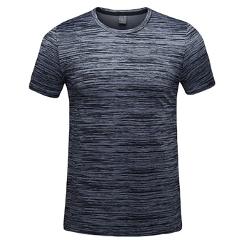 Vyriški Quick Dry T-Shirt Vasaros Sporto Sveikatingumo Bėgimas Ruožas trumparankoviai Suspaudimo Stora Tees Viršūnes W1