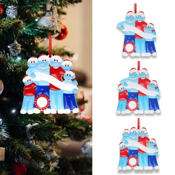 2020 Kalėdų Ornamentu Asmenybės Šeimos Maitintojo 2 3 4 5 Dervos Dekoracijas, Kaukes Rankomis plauti Kalėdų Eglutės Kabo Pakabukas