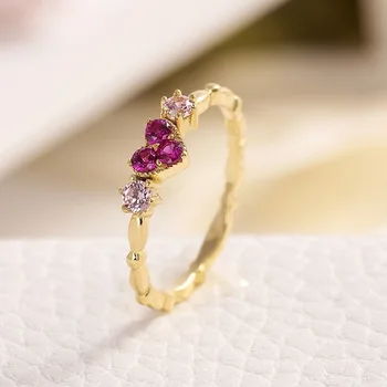 Paprastas Aukso Inifinite Meilė Širdies Formos Sužadėtuvių Žiedai Moterims Romantiškas Mini Pinky Žiedai CZ akmenys, Papuošalai