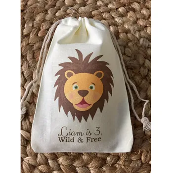 Džiunglės Safari Zoologijos sodas Gyvūnų Šalies maišelį pritaikyti baby Shower krepšiai vaikas, Gimtadienio Gydyti Krepšiai bachelorette sveiki muslino dovanų maišelis