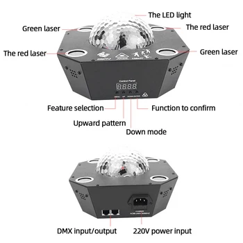 120 Modelius Projekciniai Žibintai Disco Lazeris Šviesos Kristalų Magija Kamuolys Led Balso Kontrolės Etapas Poveikis Lempos Stroboscope Šalies Baras