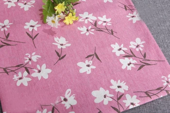 Naujas Prekės ženklas 50x150cm Pink & Mėlynos spalvos Gėlių Spausdinti Medvilnės, Lino Audinys