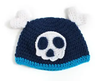 Kūrybinė asmenybė kūdikių berniukų, mergaičių skeletas kaukolės rankų darbo megzti skrybėlę nėrimo boutique fotografija rekvizitai 1 vnt
