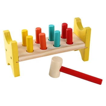 Medienos Plaktukas Žaislas Montessori Medžiagų Ankstyvo Mokymosi Žaidimas Žiurkėno Łomotanie Stendo Beldžiasi Atraminės Konstrukcijos Medinės Lentelės Švietimo Žaislai