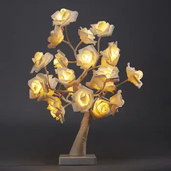 LED Medžio Naktį Šviesos Rožių Žiedų Formos PE Medžio Lempos Atostogų Dovanų Pažintys Rekvizitai Namų Vestuvių Dekoravimas
