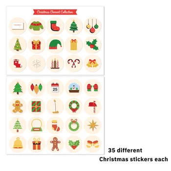 140pcs/maišas 35 dizaino linksmų kalėdų lipdukai dovanų paketą, plombos etiketėms ačiū, verslo lipdukas žymeklių etiketės, aplinkosaugos ¾enklelis