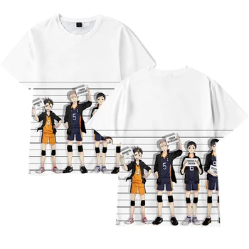 Hip-Hop 3D Haikyuu!! marškinėliai Vyrams, Moterims Topai Vaikams Laisvalaikio marškinėliai Naujas Mados 3D Anime Haikyuu!! Vasaros berniukų, mergaičių Balti marškinėliai