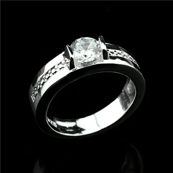 925 sterlingas sidabro žiedas aplink kristalų prabangių paprastų moterų žiedas naujas sužadėtuvių dovana