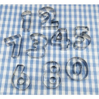 Transhome Cookie Cutters 9pcs/set Didelio Dydžio 0-8 Numeris Formos Nerūdijančio Plieno Kepimo Formą Minkštas Cutter Virtuvės Slapukas Įrankiai