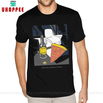 Top Beer & Pizza Grafinis T-marškinėliai Balti trumpomis Rankovėmis Male S-6XL Juoda Tee Marškinėliai