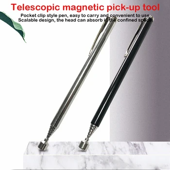 Nešiojamas Kišenėje Magnetinio Pasiimti Rašiklį įrankiai Lazdele Stick Išplėtimo Magnetas Teleskopinis Lengva Lazdele Kišeninis Įrankis 1pcs Juoda