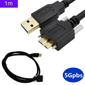 USB 3.0 Male Micro B Male su papildomu Fiksavimo Varžtas Kabelis 1m