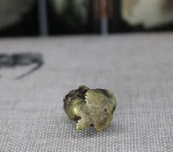 Kinija Gryno žalvario liūtas mažas statula