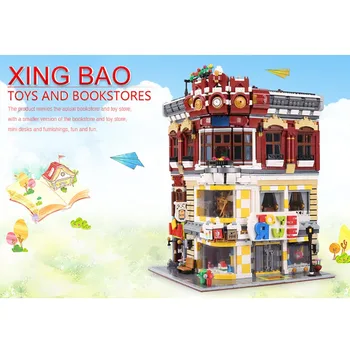 XingBao 01006 Miestas Serija Didelis Žaislų ir Knygyne modelių Kūrimo Rinkinys, Kaupimas Blokai Suaugusiųjų Sujungimas Švietimo Žaislas Vaikams Dovanų