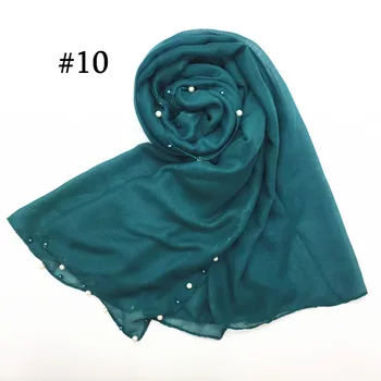 Musulmonų vientisos Spalvos perlų hijab Šalikas Moterų Nagų Nacionalinės galvą skara šifono hijab skaros ir apsiaustas 2020 m.